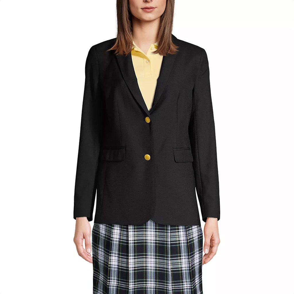 Nwot- Lands’ End School Uniform Women's Hopsack Blazer, Black, Size 16